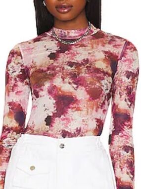 NWT Bardot Tie-Dye Lea Mesh Top